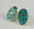 Zuni Inlay Blue Gem Turquoise Earrings