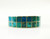 Vintage Zuni Inlay Blue Gem Silver Cuff Bracelet