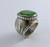 Vintage Silver Green Turquoise Giant Man's Ring