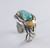 Orville Tsinnie XS Silver and Gold Cuff #8 Gold Web Turquoise