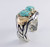 Orville Tsinnie XS Silver and Gold Cuff #8 Gold Web Turquoise