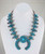 Mid-Century Zuni Indian Turquoise and Silver Squash Blossom Necklace
