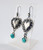 Jesse Robbins Coin Silver Dangle Hearts Earrings