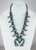 Vintage Persian Turquoise Silver Squash Blossom Necklace
