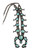 Vintage Persian Turquoise Silver Squash Blossom Necklace