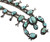 Vintage Persian Turquoise Silver Squash Blossom Necklace