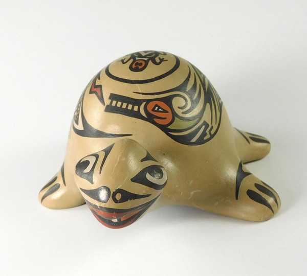 Pottery Turtle Figurine by Margaret and Luther