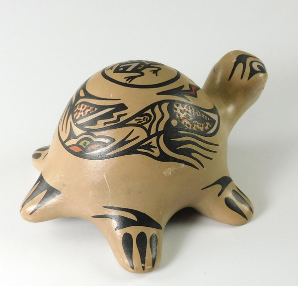 Pottery Turtle Figurine by Margaret and Luther