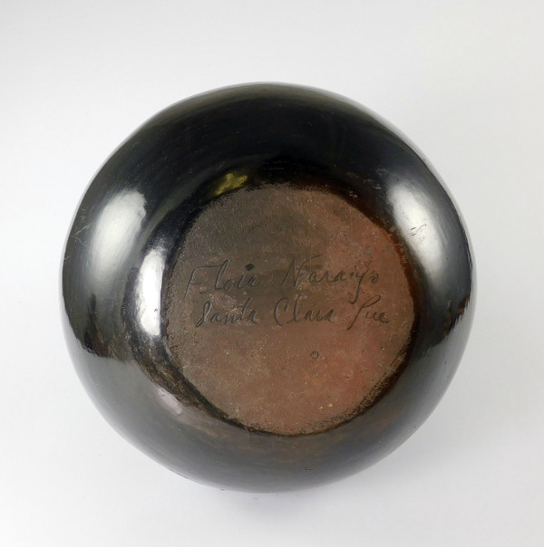 Flora Naranjo Carved Avanyu Black Pottery