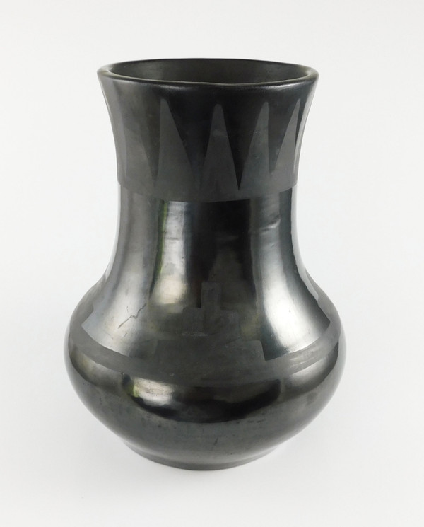 Antique Marie Martinez San Ildefonso Pottery Black Jar
