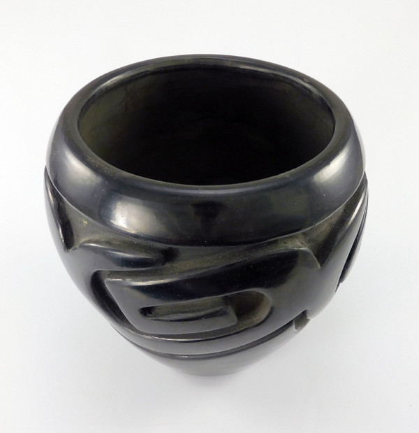 Stella Chavarria Carved Black Pottery Jar