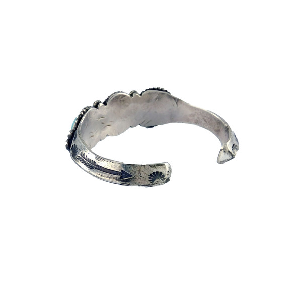 Vintage Three Stone Ingot Silver Cuff Bracelet