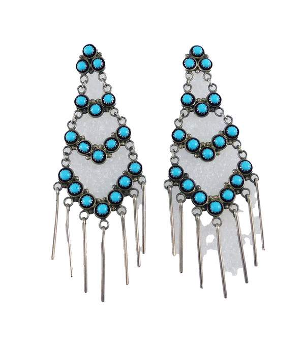 Zuni Turquoise Chandelier Earrings
