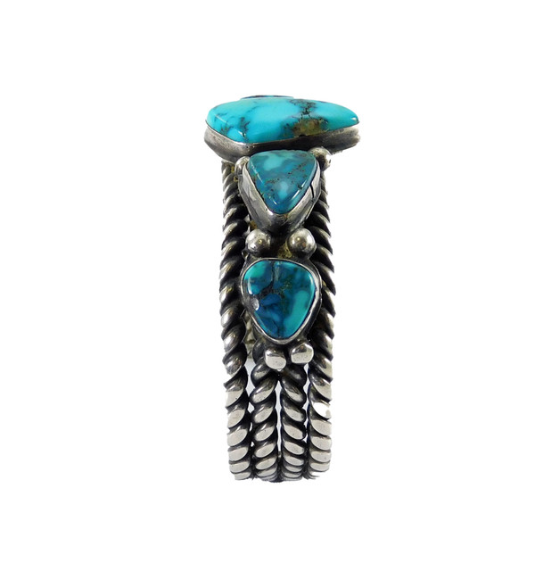 Mid-century Turquoise in Silver Bracelet
