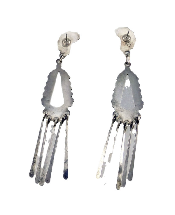 Zuni Turquoise Dangle Earrings Falling Rain