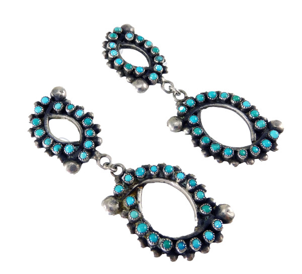 Vintage Zuni Turquoise Dangle Earrings