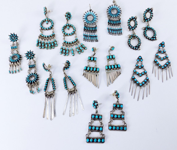 Collection of Zuni Dangle Earrings