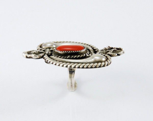 Weebothee Silver and Coral Statement Ring