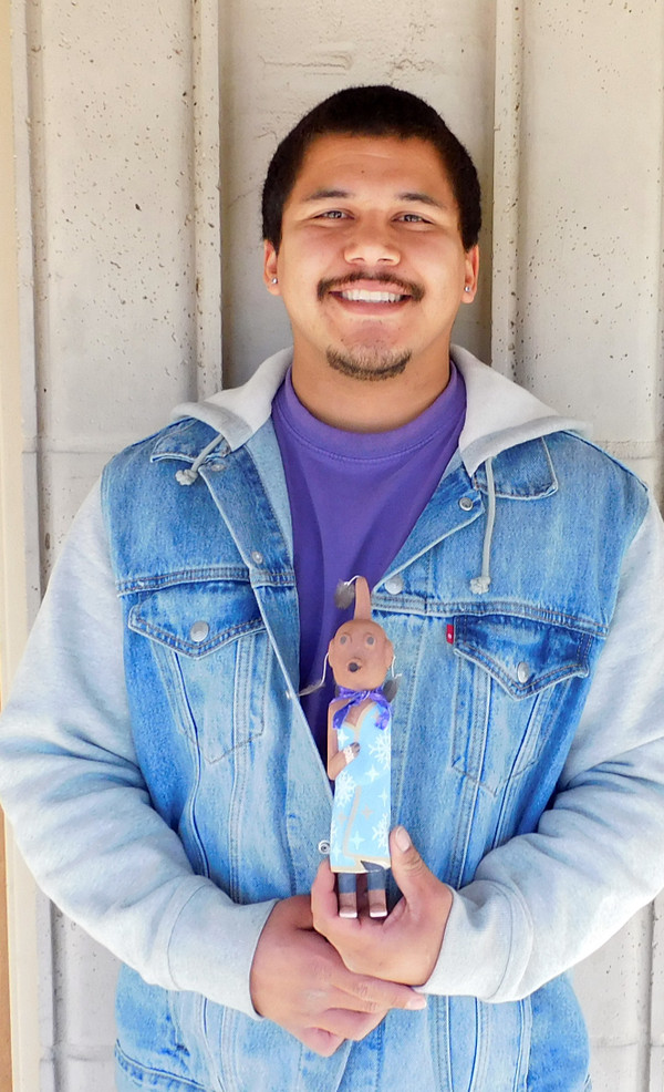 Traditional Hopi Koyemsi Rams Fan by Brandon Ross