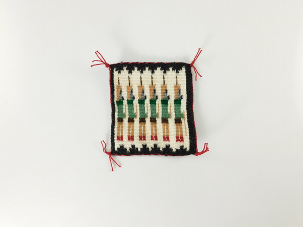 Miniature White Yeibichai Rug by Susan Bia