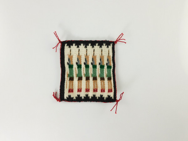 Miniature White Yeibichai Rug by Susan Bia