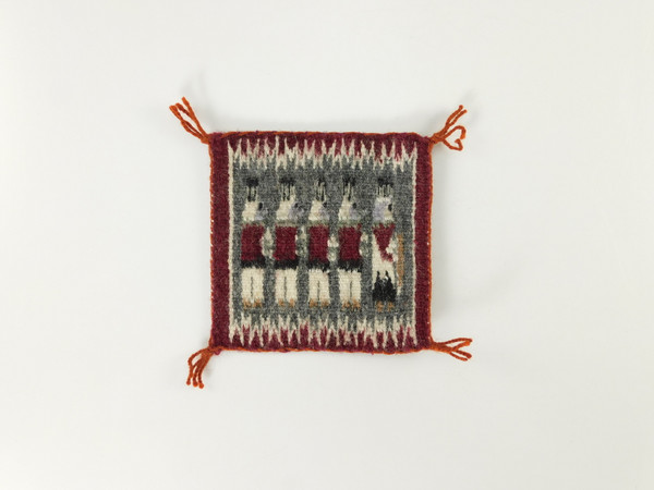 Miniature Gray Yeibichai Rug by Susan Bia