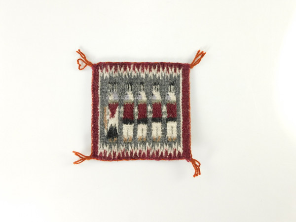 Miniature Gray Yeibichai Rug by Susan Bia