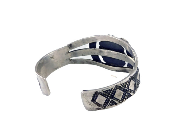 Ingot Silver Bracelet Blue Gem Turquoise