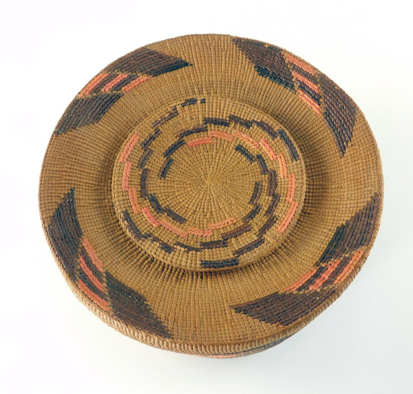 Antique Tlingit Rattle Top Lidded Basket