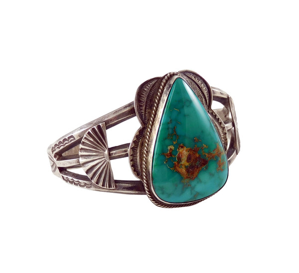 Blue Gem Turquoise Vintage Silver Bracelet