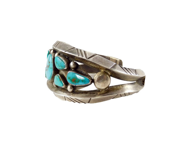 Vintage Turquoise in Silver Cuff Bracelet