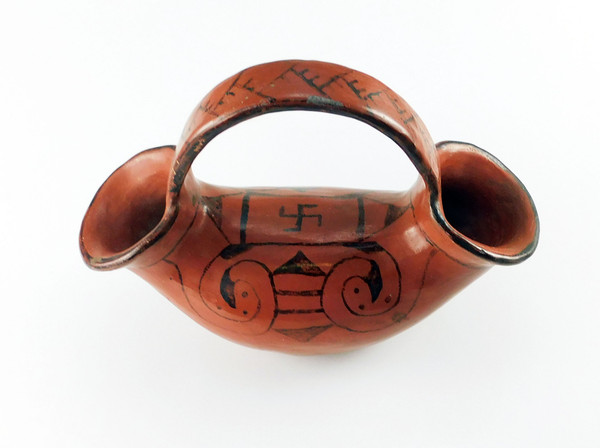 Antique Maricopa Pottery Double Spout Vessel