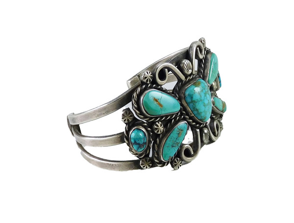 Vintage Turquoise Butterfly Silver Bracelet