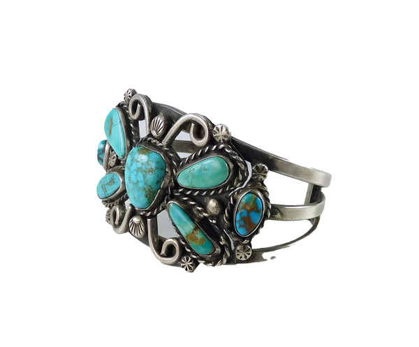 Vintage Turquoise Butterfly Silver Bracelet