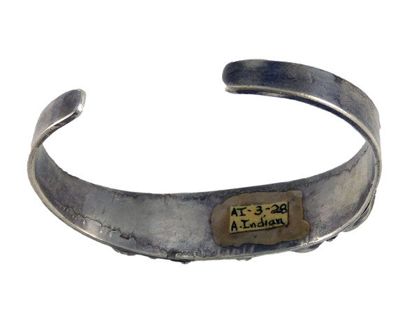 Antique Silver Cuff Bracelet Green Turquoise