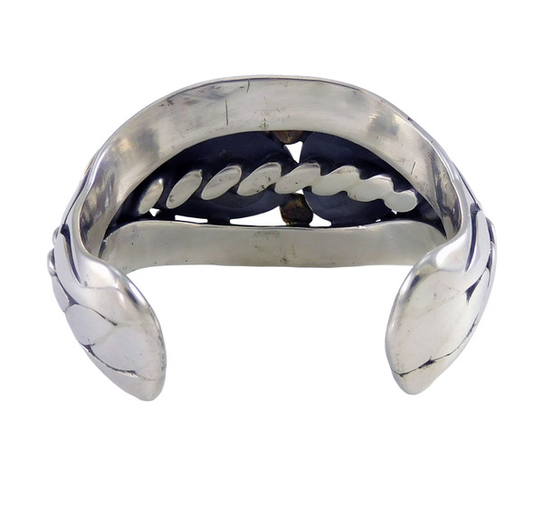 Orville Tsinnie XS Silver and Gold Cuff #8 Gold Web Turquoise