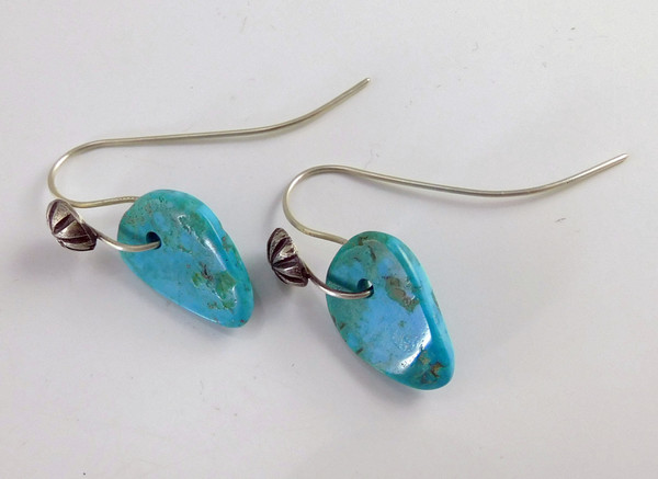 Sleeping Beauty Turquoise Tab Earrings by Piki Wadsworth