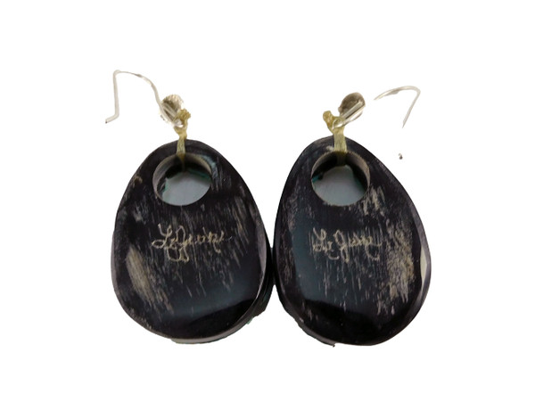 Turquoise Dangle Tear Drop Earrings by LeJeune Chavez