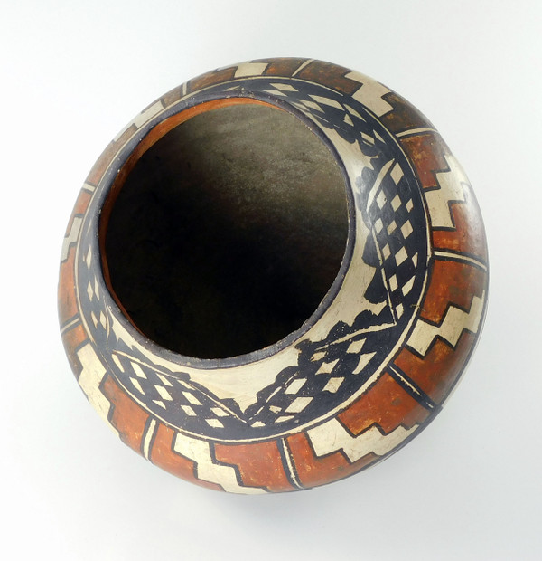 Antique Acoma 4 Color Pottery Olla