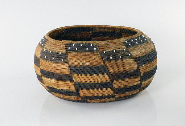 Antique Pomo Indian Beaded Gift Basket
