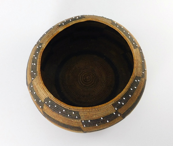 Antique Pomo Indian Beaded Gift Basket