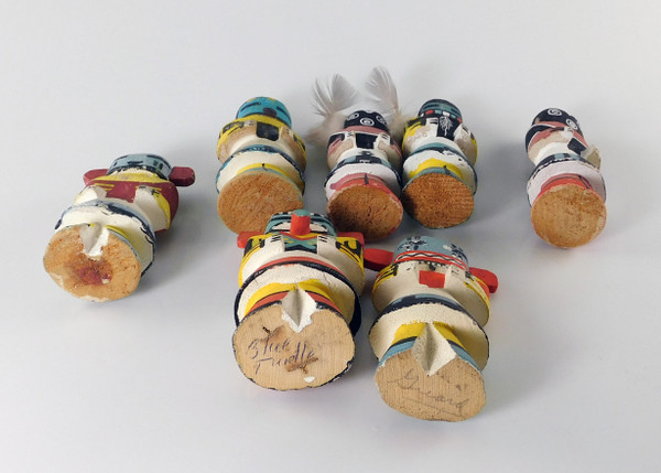 Group of 7 Route 66 Kachina Dolls 1950s Pentewa and Sakiestewa