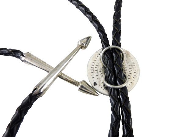 Bernard Dewahoya Hopi Silver Man in Maze Bola Tie