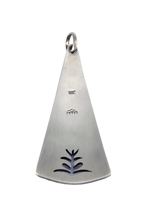 Victor Coochwytewa Hopi Silver and Gold Pendant