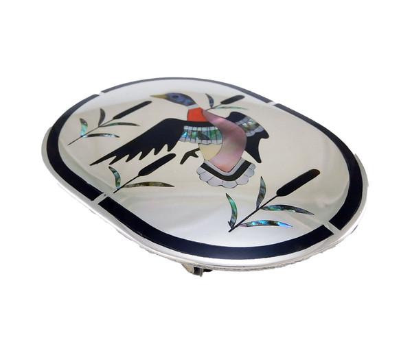Edaakie Zuni Silver Bola and Buckle With Mallards