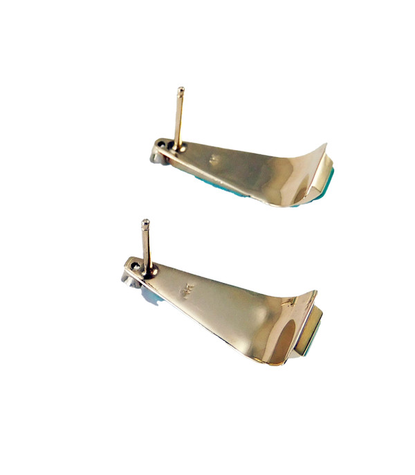 Scott Differient Gold and Turquoise Earrings