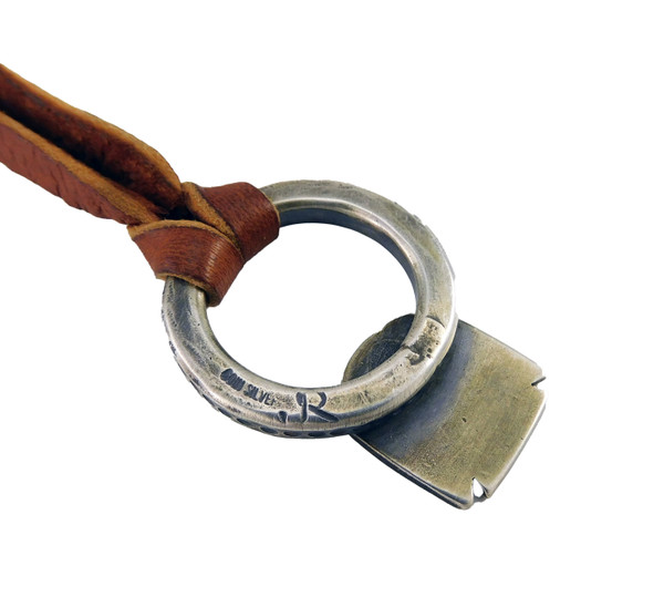 Jesse Robbins Stamped Silver Thunderbird Circle Pendant