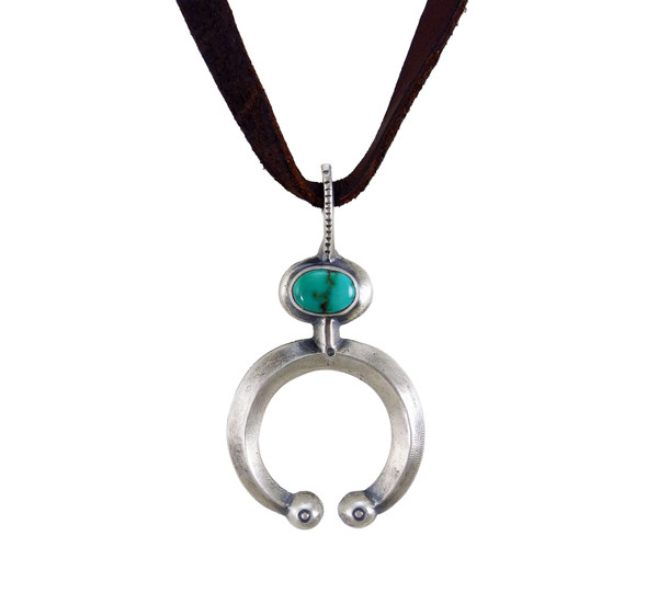 Jesse Robbins Coin Silver Naja Pendant with Turquoise