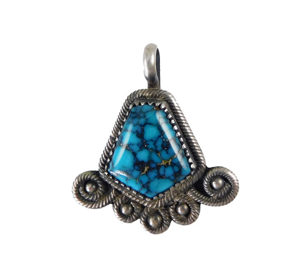Old Lone Mountain Turquoise Silver Pendant