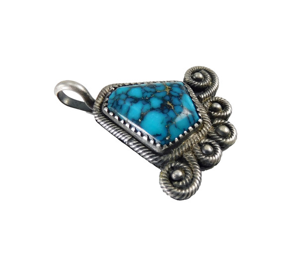 Old Lone Mountain Turquoise Silver Pendant